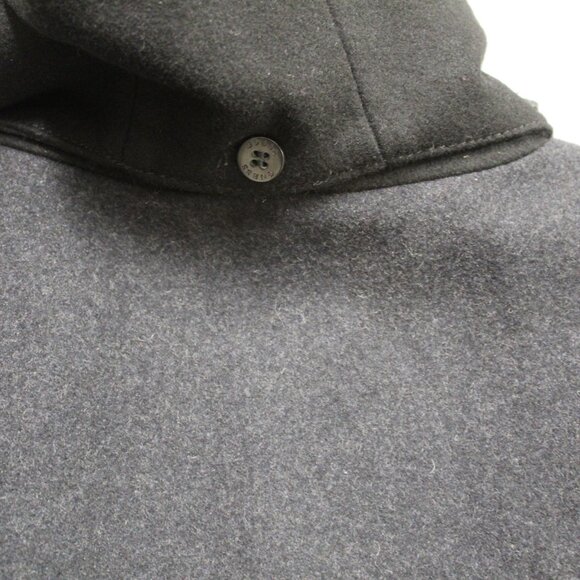 GUESS Jacket Womens Large Charcoal Gray / Black Wool Blend Hooded Coat - Picture 5 of 8